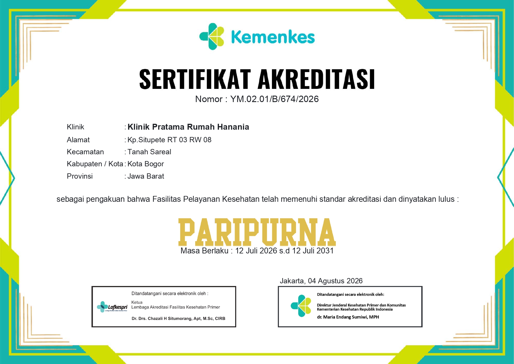Klinik Pratama Rumah Hanania